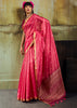 Peach Pink Banarasi Tusser Silk Saree