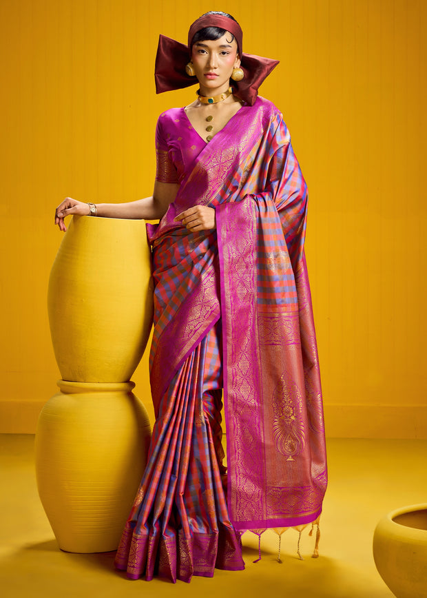 Purple Banarasi Silk Saree