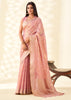 Mellow Pink Woven Linen Tissue Silk Saree