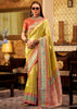 Golden Yellow Woven Tissue Silk Saree