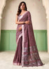 Mauve Purple Woven Linen Silk Saree
