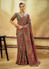 Fossil Grey Woven Cotton Kashmiri Jamewar Saree