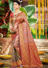 Wine Purple Dual Tone Woven Banarasi Silk Saree