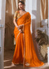 Peel Orange Designer Silk Saree