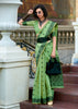 Pista Green Woven Tissue Linen Silk Saree