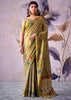 Olive Green Woven Tissue Silk Saree