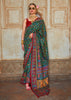 Hunter Green Printed Kashmiri Jamewar Saree