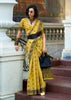 Aurora Yellow Woven Tissue Linen Silk Saree