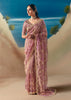 Mauve Pink Satin Organza Embroidered Saree