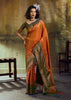 Jaffa Orange Woven Banarasi Silk Saree