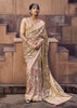 Sand Beige Digital Printed Silk Saree
