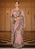 Onion Pink Designer Embroidered Silk Saree
