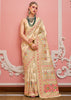 Gilded Ivory Woven Kashmiri Jamewar Saree