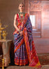 Palace Blue Printed Patola Silk Saree