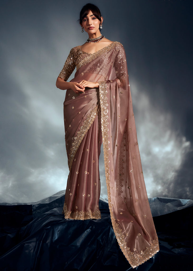 Dry Rose Designer Silk Saree