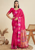 Delight Pink Woven Bronze Zari Paithani Silk Saree