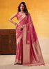 Bloom Peach Woven Tusser Silk Saree