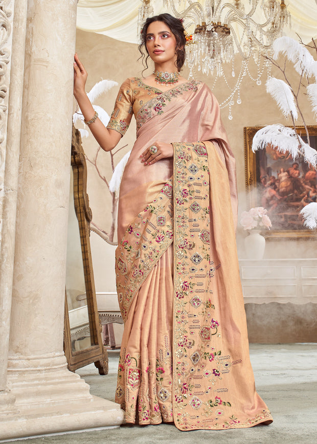 Delight Pink Embroidered Designer Saree