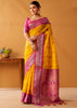 Vibrant Yellow Woven Banarasi Cotton Silk Saree