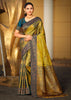 Pesto Green Dual Tone Woven Banarasi Silk Saree