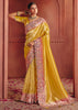 Festive Yellow Designer Embroidered Saree