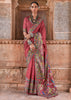 Auburn Brown Printed Silk Saree