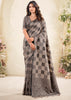 Fossil Grey Woven Linen Silk Saree