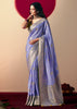 Lavender Purple Woven Banarasi Silk Saree