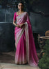 Magenta Pink Embroidered Designer Saree