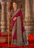 Maroon Printed Kashmiri Jamewar Saree