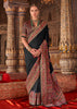 Phantom Black Printed Kashmiri Jamewar Saree