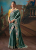 Pacific Blue Embroidered Designer Saree