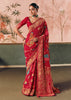 Bridal Red Woven Georgette Bandhej Saree