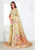 Off White Woven Linen Cotton Silk Saree