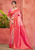 Flamingo Pink Woven Kanjivaram Silk Saree