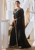 Jet Black Designer Silk Saree