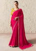 Virtual Pink Designer Organza Tissue Silk Saree With Printed Blouse