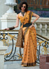 Dusky Orange Woven Tissue Linen Silk Saree