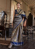 Slate Grey Banarasi Tussar Silk Saree