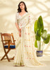 Off White Woven Linen Silk Saree