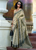 Khadi Beige Woven Tissue Linen Silk Saree