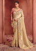 Classic Cream Designer Embroidered Saree