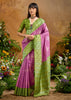 Purple Woven Cotton Silk Saree