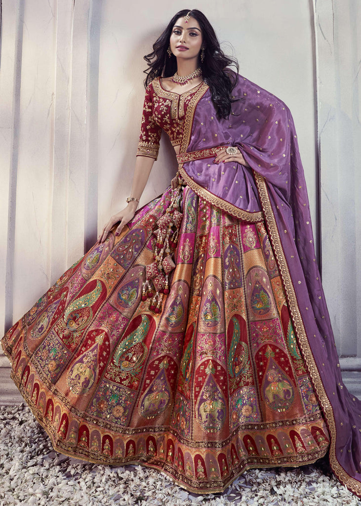 Bridal lehenga purple hotsell