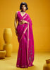 Fuchsia Pink Woven Munga Cotton Silk Saree