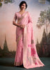 Blush Pink Woven Linen Cotton Silk Saree