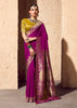 Deep Orchid Purple Woven Crepe Georgette Saree