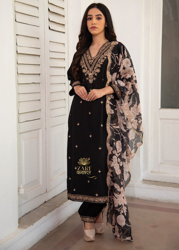 Black Gold Embroidered Suit (10702839644353)