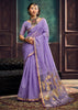 Lavender Purple Woven Cotton Silk Saree