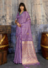 Lavender Purple Woven Banarasi Satin Silk Saree